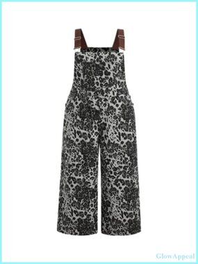 CIDER Women's Plus Size Denim Overall Bib Jumpsuit Wide Leg Adjustable Strap